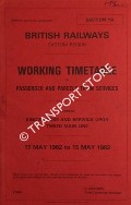 Book cover of Working Timetable of Passenger and Parcels Train Services - Section YA - between King's Cross and Berwick Upon Tweed - 17 May 1982 to 15 May 1983 by British Railways Eastern Region